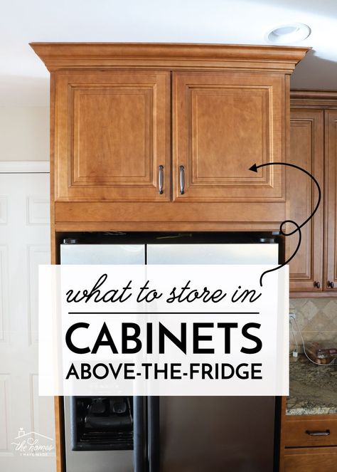 Best Kitchen Organizing Ideas, No Cabinet Space In Kitchen, Above Kitchen Cabinet Organization, What To Store In Cabinet Above Refrigerator, Kitchen Cabinets Above Fridge, Maximizing Cabinet Space, Kitchen Organization Top Cabinet, Kitchen Cabinet Over Refrigerator, Upper Cabinet Organizer