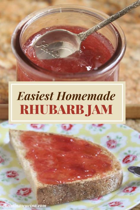 Rhubarb Preserve Recipes, Rubarbe Recipe Jam, Easy Rhubarb Jam, Ideas For Rhubarb, Rhubarb Jelly Or Jam, Rhubarb Freezer Jam Recipes, Candied Rhubarb Recipe, Amish Rhubarb Jam, Rhubarb Jelly Recipes