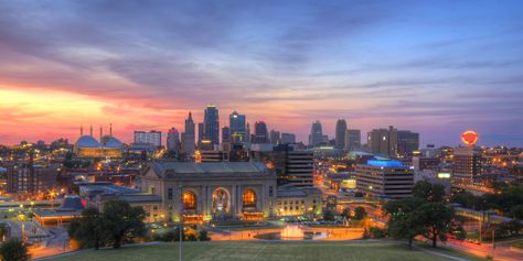 I took this photo from the Liberty Memorial in Kansas City. See my other photos to see pictures of the liberty memorial and learn more about it. I went to the Liberty Memorial with the sole intention of taking photos of it but when you look out and see this scene it would almost be wrong to not take a few pictures. For those not familiar with the Liberty Memorial its perched on the top of a large hill that looks out over Kansas City. It offers a great vantage point of the Kansas City Skyli... Where To Buy Wallpaper, Kansas City Skyline, Buy Wallpaper, Kansas City Missouri, Best Places To Live, City Wallpaper, Most Beautiful Cities, Beautiful Places To Visit, New Wall