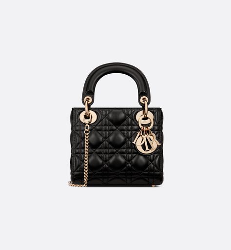 Mini Lady Dior Bag Black Cannage Lambskin | DIOR Lady Dior Bag Outfit, Lady Dior Bag Black, Dior Bag Outfit, Designer Wishlist, Dior Mini Bag, Lady Dior Mini, Mini Lady Dior, Dior Purse, Lady Dior Handbag