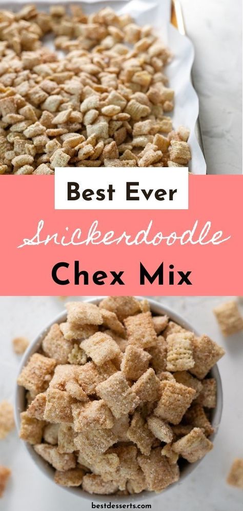 Cinnamon Snack Mix Recipes, Snickerdoodle Puppy Chow Chex Mix Recipe, Snacks Made With Chex Cereal, Wheat Chex Cereal Recipes, Snacks With Chex Cereal, Cinnamon Chex Mix Recipes Fall Snacks, Recipes With Corn Chex Cereal, Rice Chex Cereal Recipes, Rice Chex Snacks