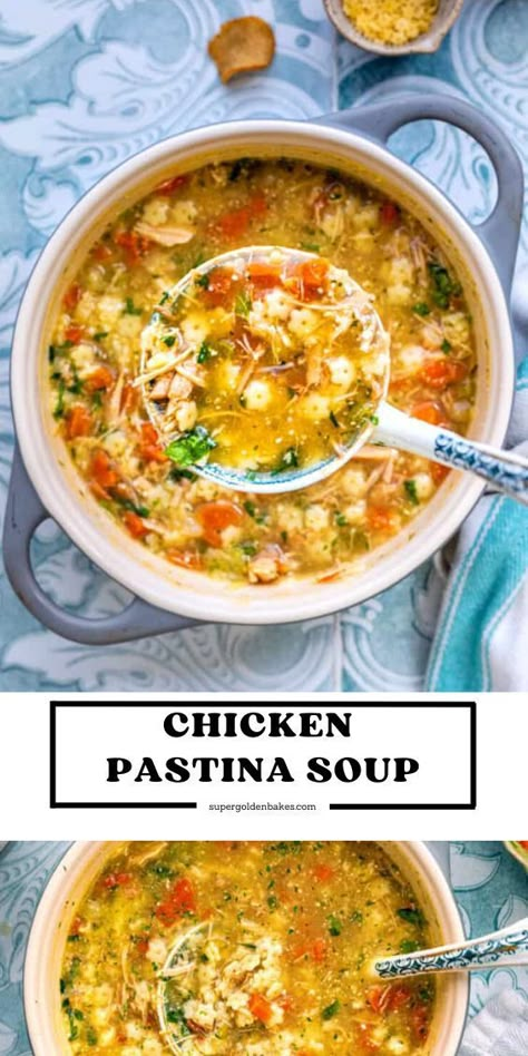 Pastina Chicken Noodle Soup, Lemon Chicken Pastina Soup, Italian Pastina Soup Modern Nonna, Chicken Noodle Soup Pastina, Chicken Soup Pastina, Chicken Soup With Ditalini Pasta, Pastina Pasta Recipes, Instant Pot Pastina Soup, Soup With Small Pasta