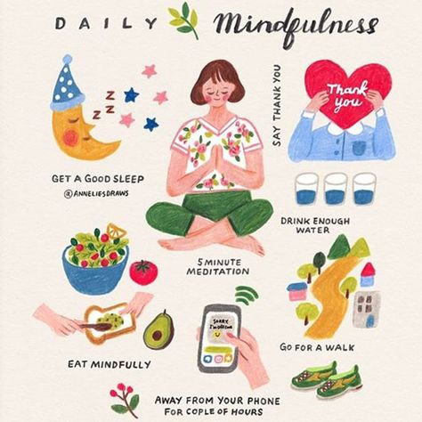 Sukin Natural Skincare on Instagram: “Good morning world! 🌎 🌞  Some thoughtful tips on daily #mindfulness from the talented illustrator @anneliesdraws 💘  Our team is now working…” Annelies Draws, 5 Minute Meditation, Daily Mindfulness, Yoga Inspiration Quotes, Ipad Procreate, Vie Motivation, Yoga Art, Up Book, Yoga Quotes