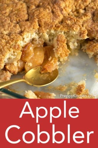 Fall Yummies, Healthy Apple Desserts, Biscuit Crust, Apple Cobbler Recipe, Scoop Of Ice Cream, Cobbler Topping, Apple Fritter, Comfort Desserts, Preppy Kitchen