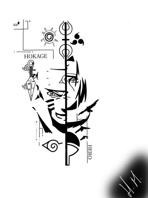 Tattoo / Geometric / Itachi / Naruto / Senju / Uzumaki / Uchiha Anime Tattoos Itachi, Anime Geometric Tattoo, Naruto Arm Tattoo, Uchiha Itachi Tattoo, Itachi Uchiha Tattoo Ideas, Naruto Tattoo Ideas Design, Sasuke Uchiha Tattoo, Uzumaki Tattoo, Boruto Tattoo