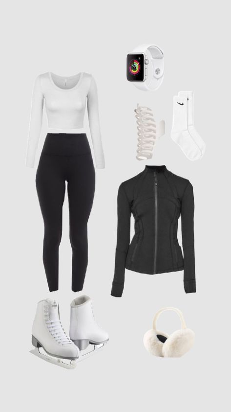 Ice skating fits<3 Ice Skating Outfit Training, Grunge Ice Skating Outfit, Ice Skating Outfit Black Women, Cute Ice Skating Outfits Casual, Outfit Schlittschuhlaufen, Ice Skating Outfit Casual Indoor, Ice Skating Outfits Casual, Outfits For Ice Skating, Ice Skating Aesthetic Outfit