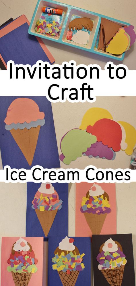 Ice Cream Crafts For Kindergarten, Ice Cream Party Preschool, Ice Cream Week Activities, Ice Cream Art Prek, Ice Cream Art Activities For Preschool, I’ve Cream Craft Preschool, Kindergarten Ice Cream Activities, Ice Cream Art Activities, Ice Cream Cone Paper Craft