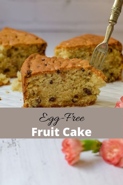 Eggless Fresh Fruit Cake Recipe, Dried Fruit Cake Recipe, Eggless Fruit Cake Recipe, Light Fruit Cake Recipe, Fruit Cake Recipe Easy, Light Fruit Cake, Egg Free Cakes, Egg Free Baking, Fruit Cake Recipe