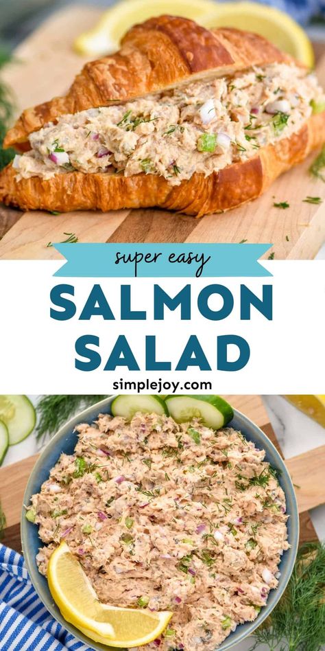 Canned Salmon Recipes, Salmon Salad Recipes, Salmon Sandwich, Finger Sandwiches, Fish Recipes Healthy, Healthy Sandwiches, Salmon Dishes, Salmon Salad, Lost 100 Pounds