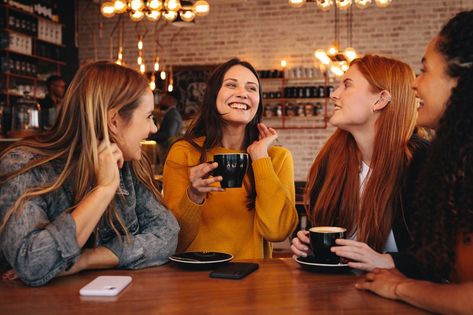 Coffee Shop With Friends, People Talking Aesthetic, Coffee With Friends Aesthetic, 2 People Talking, Friends Having Coffee, Cafe Shoot, Restaurant With Friends, Questions To Ask People, Sisters Aesthetic