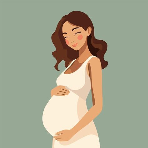 Pregnant Mom Illustration, Drawing Of A Pregnant Woman, Illustration Pregnant Woman, Pregnant Mom Drawing, Pregnancy Reference Drawing, Pregnant Women Drawing, Pregnant Women Illustration, Pregnant Woman Drawing, Mom And Baby Illustration