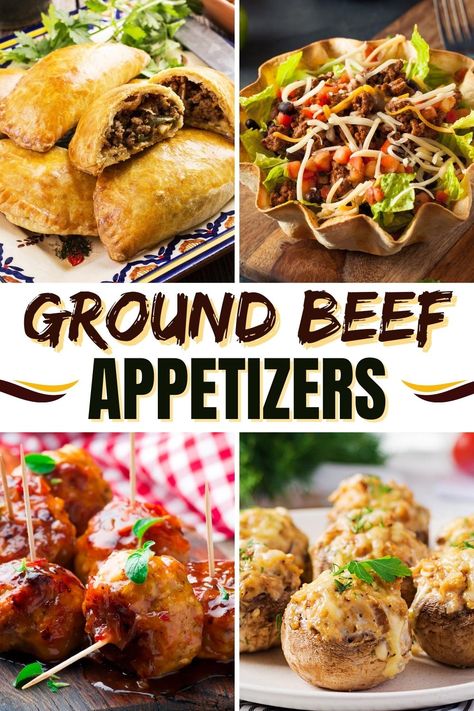 Ground Beef Appetizers Hamburger Meat Finger Foods, Dip Recipes With Ground Beef, Finger Foods With Ground Beef, Beef Appetizers Easy, Ground Beef Football Food, Appetizers With Ground Sausage, Appetizers With Beef, Snacks With Ground Beef, Ground Beef Finger Food