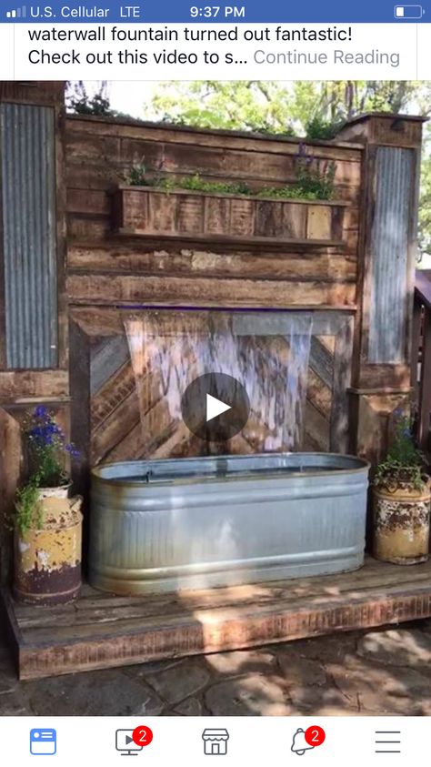 Outdoor Water Features, Outdoor Decor Backyard, Backyard Projects, Backyard Patio Designs, Furniture Storage, Backyard Oasis, Diy Patio, Diy Backyard, Old Wood