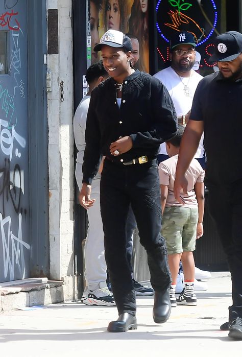 Asap Rocky Outfits 2023, Asap Rocky Fits, Asap Rocky Style, Rocky Outfits, Rocky Asap, Asap Rocky Outfits, Asap Rocky Fashion, Men Fashion Trends, Everyday Aesthetic