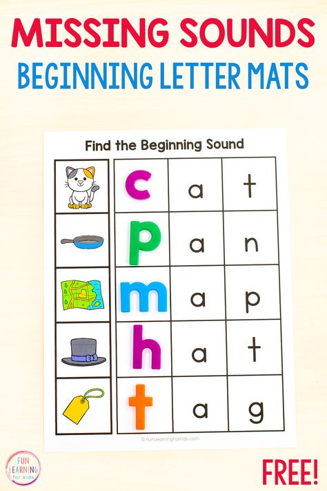 Missing Beginning Sound CVC Word Mats Free Printable Cvc Beginning Sounds Worksheets Free, Letter And Sound Activities, Free Printable Phonics Worksheets, Free Phonics Printables Kindergarten, Cvc Words With Pictures Free Printable, Beginning Sounds Worksheets Free, Beginning Sound Activities, Cvc Worksheets Free, Phoneme Segmentation Activities