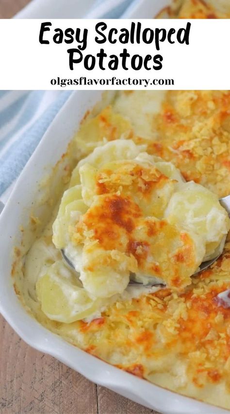 Creamy, rich and flavorful, these easy scalloped potatoes are the best. Perfect for holidays and special occasions, this homemade version is one you should try. Homemade Scalloped Potatoes, Easy Scalloped Potatoes Recipe, Scalloped Potatoes Easy, Crushed Potatoes, Scalloped Potato Recipes, Best Vegetarian Recipes, Scrumptious Desserts, Scalloped Potatoes, Snack Chips