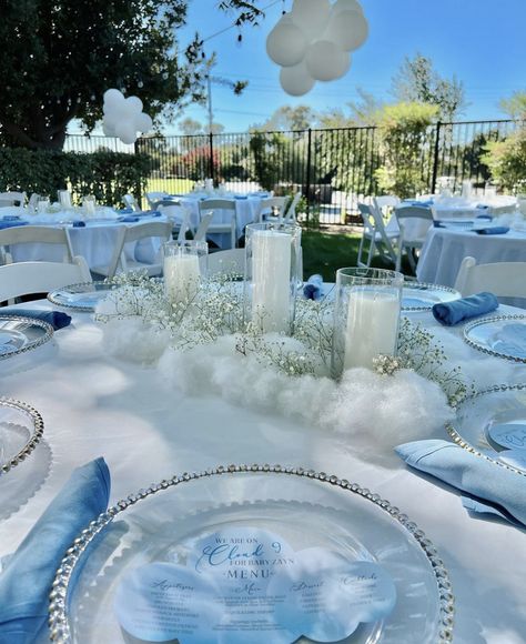 Wedding Cloud Theme, White Cloud Balloon Garland, Cloud Party Backdrop, Heavenly Party Theme, Up In The Clouds Party, White Desert Table Ideas, Cloud Event Decor, Sweet Dreams Party Theme, Baby It’s Cold Outside Baby Shower Theme Decorations