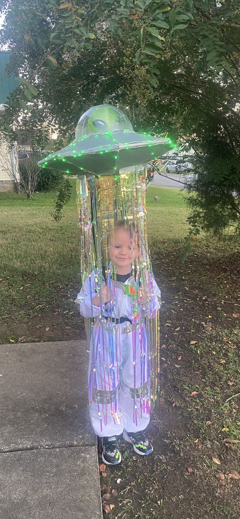 My grandson saw this costume somewhere on youtube and we found a costume design here. Worked out well. Abducted Costume, Aliens Costume, Abducted By Aliens, Alien Costume, My Grandson, Costume Design, Aliens, Bird Bath, Outdoor Decor