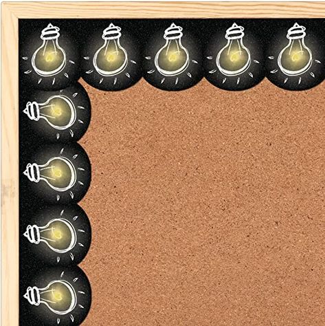 Amazon.com: 60 Pcs Light Bulb Bulletin Board Borders Teaching Lightbulb Bulletin Board Trim Border Stickers Fun Chalkboard Decorations Teacher Student Use for School Classroom Decor, 60 ft : Office Products Class Borders Bulletin Boards, Border For Classroom Board, Unique Borders For Bulletin Boards, Chart Designs For Project, Boarder Designs For Boards, Border Design Bulletin Boards, Border For School Board, Border For Notice Board, Border Design For Classroom Board