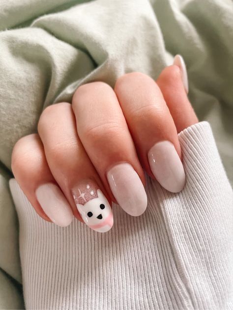 Polar Bear Nails, Bears Nails, Bunny Nails, Christmas Bunny, White Polar Bear, Polar Bear Christmas, Cute Simple Nails, Manicure Inspiration, Bear Christmas