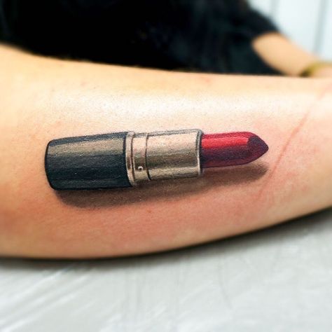 A Instagram from ig_torious Tube Of Lipstick Tattoo, Red Lipstick Tattoo, Lipstick Tattoo, Real Tattoos, Lipstick Tattoos, Taylor Swift Tattoo, Now Booking, Real Tattoo, Popsugar Fashion