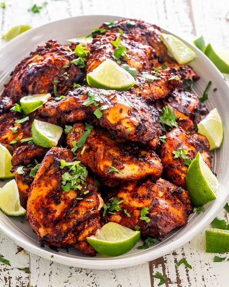 This easy, juicy and tender Mexican Pollo Asado (Chicken Asado) is marinated in a zesty and citrusy marinade and grilled to perfection. #polloasado #chickenasado #recipe Grilled Pollo Asado, Argentinian Chicken Recipes, Polo Asada Chicken Marinade, Grilled Mexican Chicken Marinade, Grilled Adobo Chicken, Cuban Chicken Marinade, Chicken Al Carbon, Pollo Asado Marinade For Tacos, Mexican Chicken Thigh Marinade