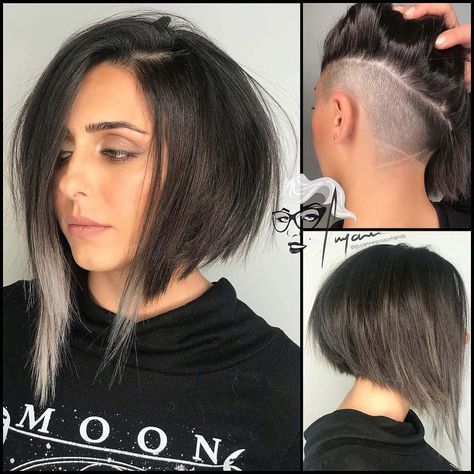 50 Bold Hidden Undercut Bob Ideas To Copy Asymmetrical Bob With Undercut, Medium Asymmetrical Bob, Bob With Undercut, Undercut Bob Haircut, Asymmetrical Bob Haircuts, Long Bobs, Haircut Types, Wavy Bob Hairstyles, Asymmetrical Bob