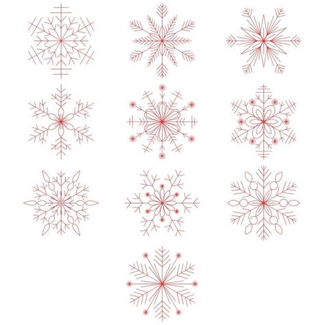 Redwork Christmas Patterns, Snowflake Embroidery Pattern Free, Snowflakes Embroidery Pattern, Diy Embroidery Flowers, Embroidery Floss Crafts, Embroidered Snowflakes, Scandinavian Embroidery, Minimal Tattoo Designs, Minimal Tattoo Ideas