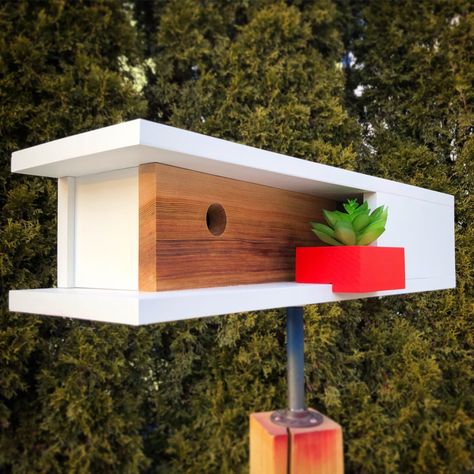 Steve Hadeka's Pleasant Ranch Shop Sells Midcentury Birdhouses | Apartment Therapy Desert Modernism, Diy Mid Century Modern, Modern Birdhouses, Diy Mid Century, Homemade Bird Houses, Bird Houses Ideas Diy, Bird House Feeder, Bird House Plans, Unique Bird Houses