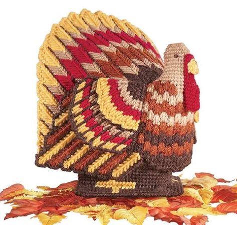 3d Turkey, Fall Arts And Crafts, Mary Maxim, Turkey Pattern, Pull Crochet, Plastic Canvas Tissue Boxes, Plastic Canvas Christmas, Plastic Canvas Patterns Free, Plastic Canvas Crafts