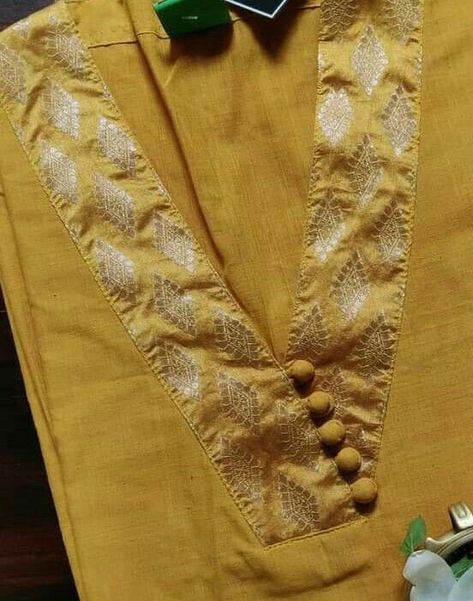 Kurti Neck Designs Embroidery, Border Neck Designs For Kurtis, Silk Kurti Neck Designs Neckline, V Neck Kurti Designs Latest, Kurti Neck Patterns Neckline, Kurta Neckline, Salwar Neck Patterns, Collar Kurti Design, Chudidhar Neck Designs