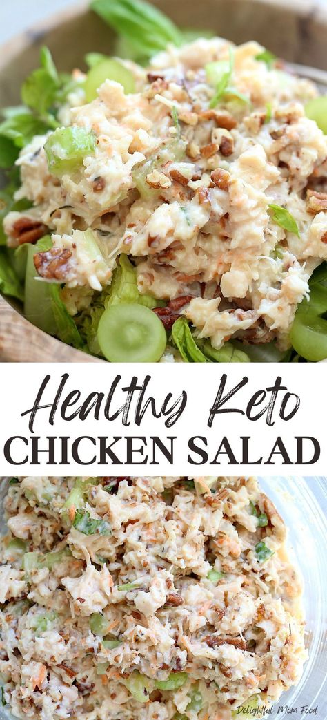 Kick up the flavor and keep things fun with this amazing keto chicken salad recipe! Bursting with unique combinations of fresh ingredients, your taste buds will be dancing to the tune of this scrumptious, low-carb delight. Pin now and prepare to be amazed! Best Keto Chicken Salad, Chicken Salad Recipe Healthy Low Carb, Chicken Salad Keto Recipes, Canned Chicken Salad Recipe Healthy, Unique Keto Recipes, Bariatric Chicken Salad, Keto Chicken Salad Low Carb, Chicken Salad Recipe Low Carb, Low Carb Chicken Salad Recipe