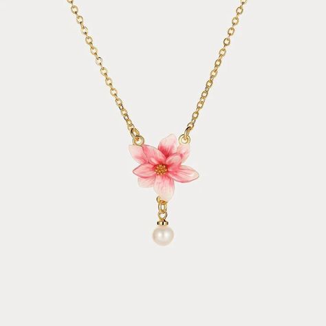 #jewellery #fashion #FashionAccessories #viral #trending #beautiful #reel #trendingstatus Elegant Gold Jewelry, Gold Pendant Necklace Jewellery, Bee Necklace, Enamel Necklaces, Casting Jewelry, Cottagecore Aesthetic, Magnolia Flower, Spock, Enamel Paint