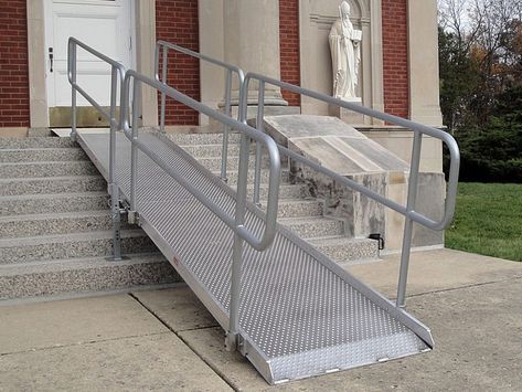 Wheelchair Ramp Diy, Outdoor Ramp, Pontoon Accessories, Portable Wheelchair Ramp, Ramp Design, Life And Health Insurance, Access Ramp, Portable Ramps, Stair Lift