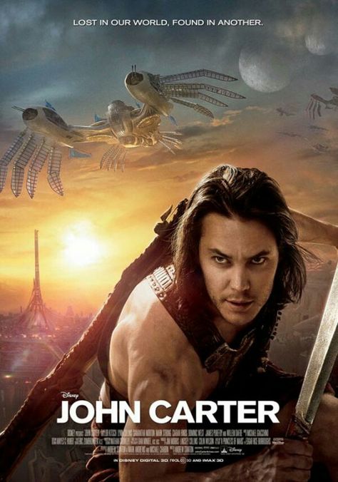 John Carter: entre dos mundos (John Carter, 2012). John Carter Movie, Science Fiction Movies, Taylor Kitsch, Sci Fi Films, Science Fiction Film, James Cameron, Cinema Posters, George Lucas, Movie Poster Art