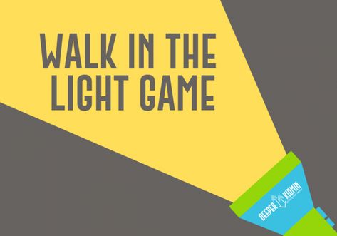 Walk in the Light Game for kids to help them learn about walking with Jesus. Active, large group game for kids that works well with any lesson on light, like this little light of mine, shine your light, walk in the light, etc. #kidmin #gamesforkids #childrensministry #games Light Party Ideas Church, Light Object Lesson, This Little Light Of Mine, Kids Church Games, Bible Games For Kids, Jesus Is The Light, Walking With Jesus, Small Group Games, Sunday School Games