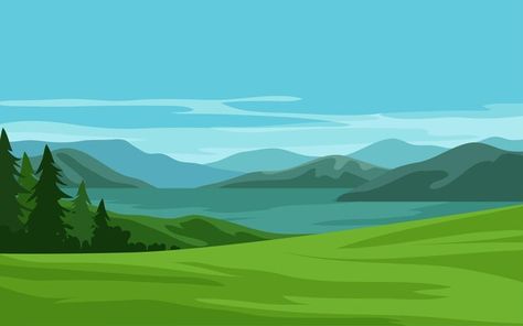 Vector Scenery Illustrations, Scenery Vector Illustration, Mountain Background Illustration, Landscape Vector Art, Land Scape Illustration, Flat Landscape Illustration, Vector Illustration Background, Flat Design Illustration Landscape, Scenery Background Landscapes