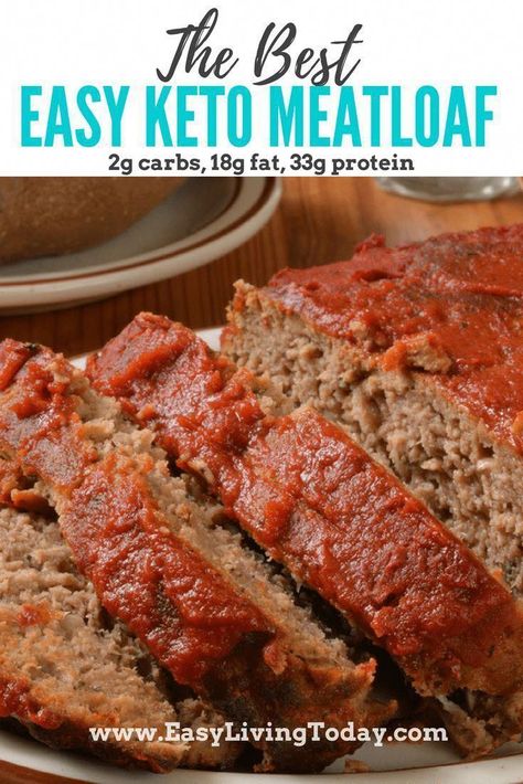 Easy Keto Meatloaf, Keto Meatloaf, Comidas Keto, Low Carb Meal, Resep Diet, Starting Keto Diet, Low Carb Diets, Keto Brownies, Keto Diet Food List