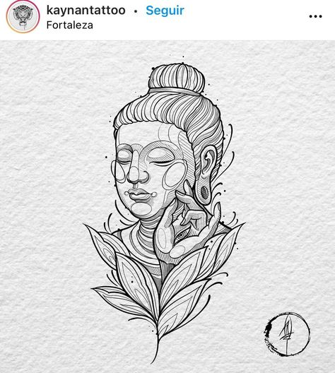 Neotraditional Buddha Tattoo, Tattoo Buddha Design, Buddha Line Art Tattoo, Buddha Tattoo Sketch, Buddha Face Tattoo, Buddha Tattoo Design Ideas, Buddha Line Art, God Tattoos For Women, Buddha Sketch