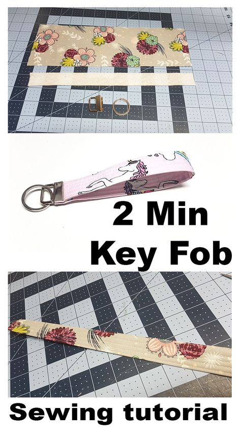 How To Make Key Fobs, Diy Wrist Lanyard, How To Sew Key Fob Wristlet, Sewing Key Fob, Key Fob Wristlet Diy, Fabric Key Fob Diy, Wrist Lanyard For Keys, Wrist Keychain Diy, Key Fob Sewing Pattern