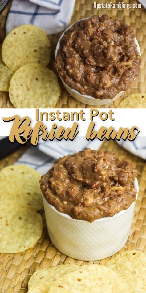 This easy recipe for Instant Pot refried beans lets you make delicious, healthy, refried beans. This side dish is creamy, flavorful, inexpensive and makes the perfect side dish for taco Tuesday and any other Mexican meals. #refriedbeans #InstantPot #pressurecooker #Mexican Healthy Refried Beans, Pressure Cooker Refried Beans, Instant Pot Refried Beans, Upstate Ramblings, Taco Side Dishes, Mexican Meals, Using A Pressure Cooker, Mouthwatering Recipes, Easy Instant Pot Recipes