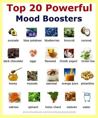 Mood Boosting Foods, Blue Potatoes, Salmon Spinach, Green Tea And Honey, Power Foods, Mood Boosters, Brain Food, Healing Food, Body And Mind