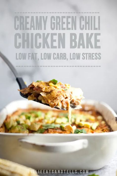 Green Chili Chicken Bake, Green Chili Chicken Enchiladas, Green Chili Chicken, Crunch Wrap, Chili Chicken, Macro Friendly Recipes, Chicken Bake, Healthy Casseroles, Macro Meals