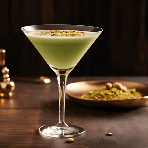 Pistachio Liqueur Drinks, Pistachio Cocktail, Creative Cocktail Garnishes, Liqueur Drinks, Creamy Cocktails, After Dinner Drinks, Cocktail And Mocktail, Sweet Cocktails, Spring Cocktails