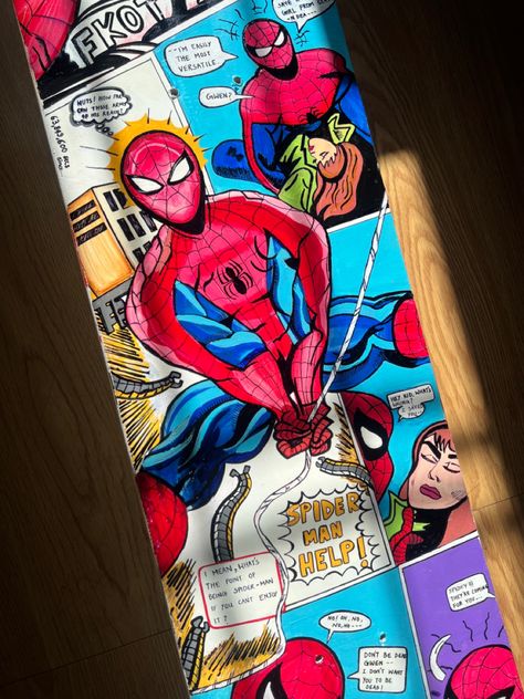 Skateboard Design Spiderman, Spiderman Skateboard, Skateboard Designs, Skateboard Design, Sketchbook Ideas, Grunge Y2k, Art 3d, Art Stuff, Skateboard