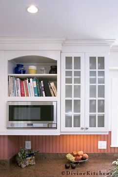 Microwave Shelf Design Ideas, Pictures, Remodel, and Decor Mounted Microwave, Microwave Cabinet, Microwave Shelf, Kitchen Hutch, Microwave In Kitchen, Condo Kitchen, Basement Apartment, Eclectic Kitchen, Kitchen Family Rooms