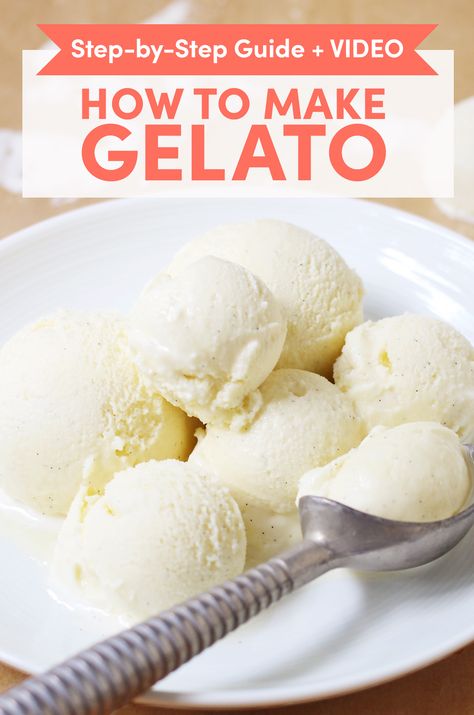 Lactose Free Heavy Cream, Vegan Gelato, How To Make Gelato, Gelato Flavors, Italian Ice Cream, Gelato Recipe, Vanilla Recipes, Single Recipes, Italian Ice