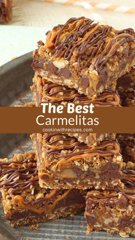 The Best Carmelitas Recipe Carmalitas Bar, Carmelitas Recipe 9x13, 12 Tomatoes Recipes Cookies, Kraft Caramel Recipes, Caramel Bits Recipes, Desserts With Caramel, Bake Sale Items That Sell, Recipes With Caramel, Caramilk Recipes