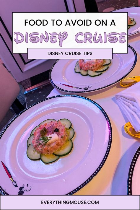 What is the worst food on a Disney Cruise? Find out all the things you should not eat on a Disney Cruise, and what you should eat instead. #dsienycruise worst, #disneyCruise #disneycruisefood Disney Cruise Recipes, Disney Cruise Food, Disney Magic Cruise Ship, Worst Food, Disney Inspired Recipes, Disney Wonder Cruise, Disney Magic Cruise, Disney Fantasy Cruise, Disney Dream Cruise