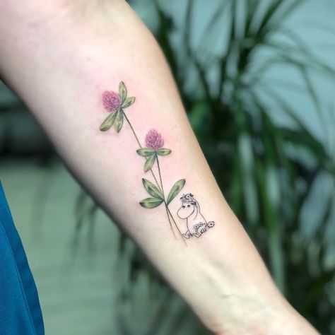 Crimson And Clover Tattoo, Crimson Clover Tattoo, Red Clover Tattoo, Clover Tattoo, Clover Tattoos, Neck Tattoos Women, Red Clover, Neck Tattoos, Tattoos Women